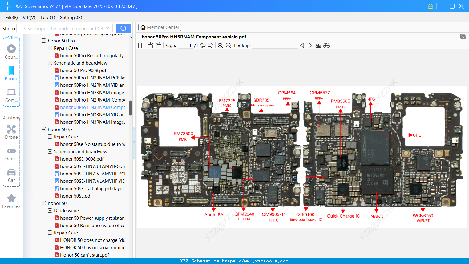Honor 50Pro HN3RNAM Component Explain